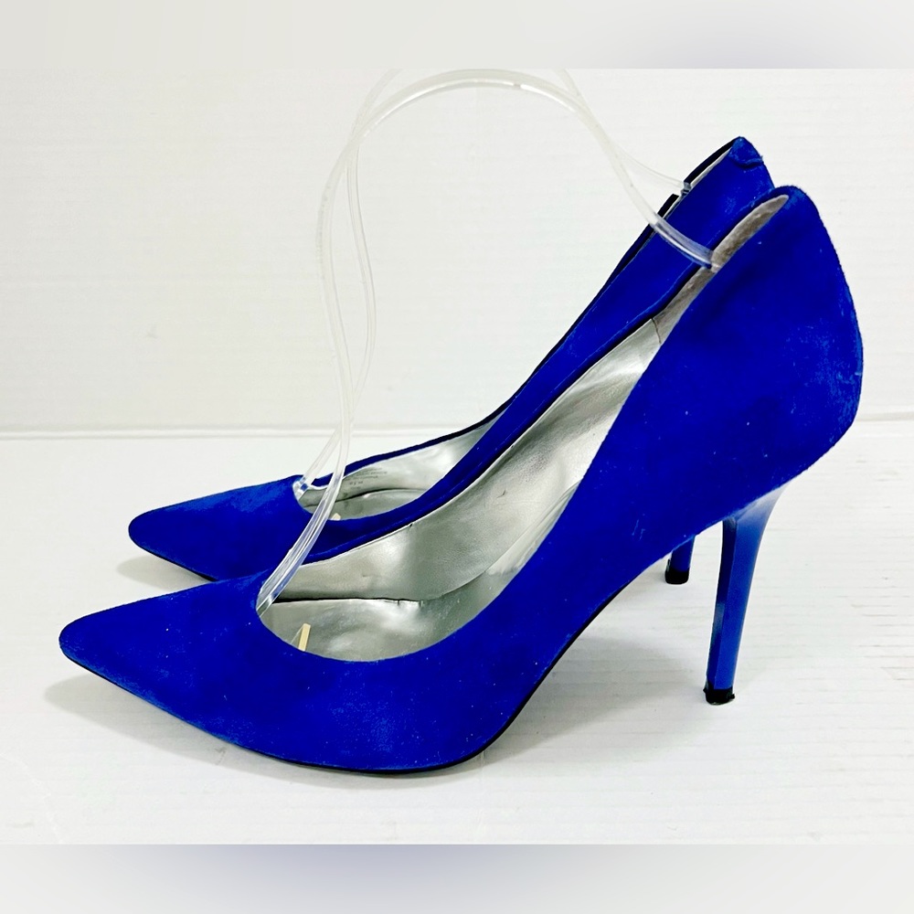 Guess Royal Bleu Suede Pointed Toe Stiletto Heels Size 9/5 M